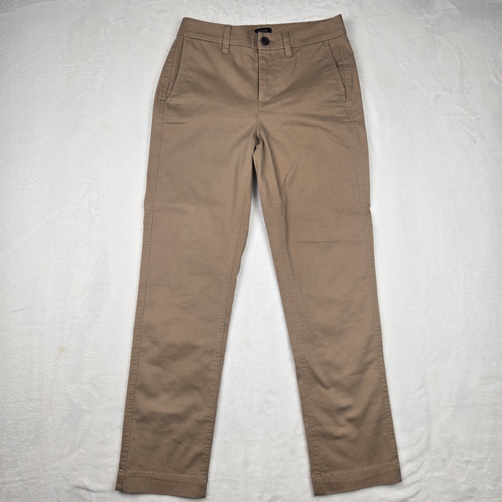 J.Crew Women's High Rise Girlfriend Chino Pants Camel Tan‎ AD156 Size 00 NWT